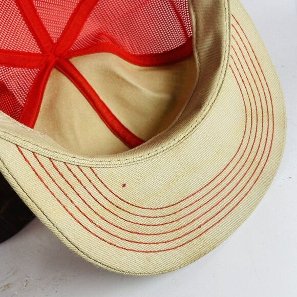 Garst Seed Corn Patch SnapBack Hat K-Products Farm Cap USA Tan Orange VTG Mesh - Picture 10 of 15